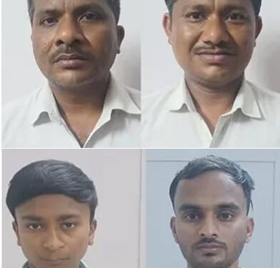 महिलेसह मुलांना मारहाण करणारे चार अटकेत