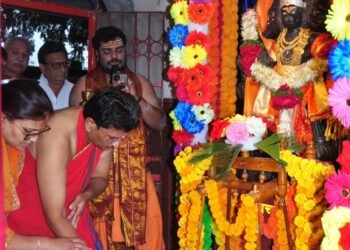 मंगळग्रह मंदिरात विष्णू भंगाळेंच्या हस्ते पूजन