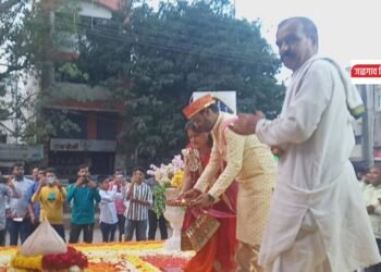 नेहरू चौक मित्र मंडळतर्फे “जळगावच्या राजा”चे पाटपूजन उत्साहात