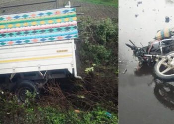 भीषण अपघात : दुचाकीस्वार जागीच ठार तर तीन जण जखमी