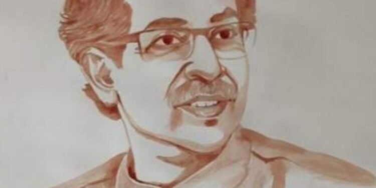ऐकावे ते नवलच : स्वतःच्या रक्ताने चित्र काढून उद्धव ठाकरेंना अनोखी भेट…