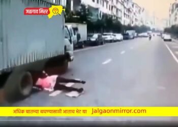 भरधाव ट्रकखाली महिला ; चाक गेले…