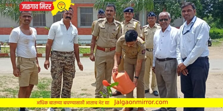 जिल्हा पोलीस मुख्यालय परिसरात वृक्षारोपण
