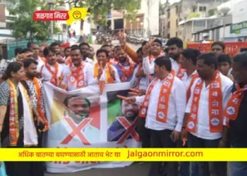 रामदास कदम व शहाजी पाटलांच्या प्रतिमांना जोड्याने मारले