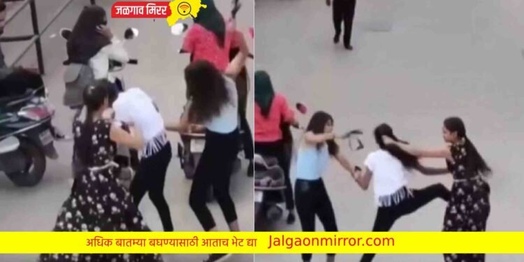 दोन तरुणींनी एका तरुणीला भररस्त्यात धु-धु धुतलं !