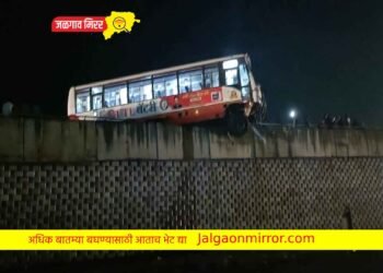 बसचा विचित्र अपघात ; प्रवासी थोडक्यात बचावले !