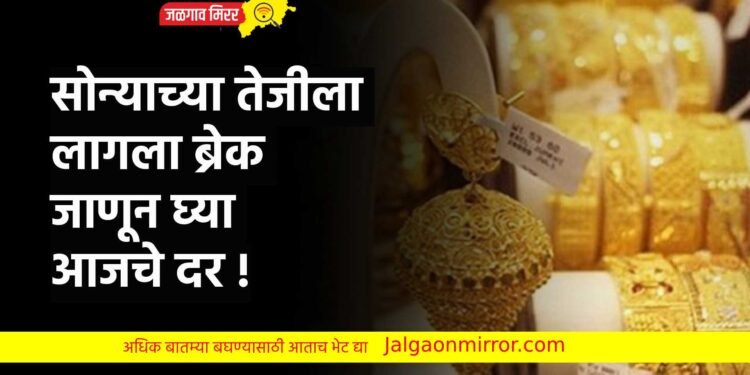 सोन्याच्या तेजीला लागला ब्रेक ; जाणून घ्या आजचे दर !