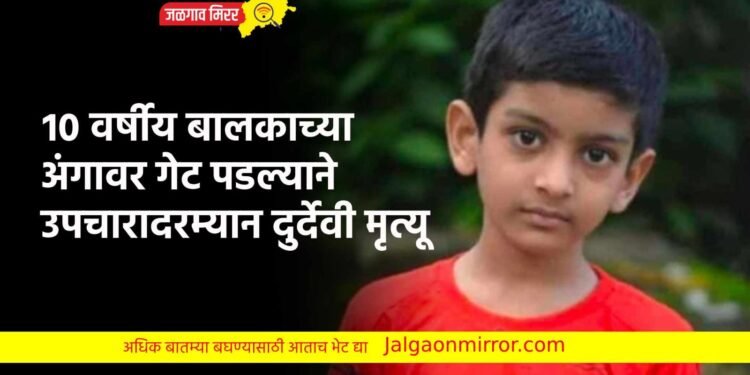 १० वर्षीय बालकाच्या अंगावर गेट पडल्याने उपचारादरम्यान दुर्देवी मृत्यू