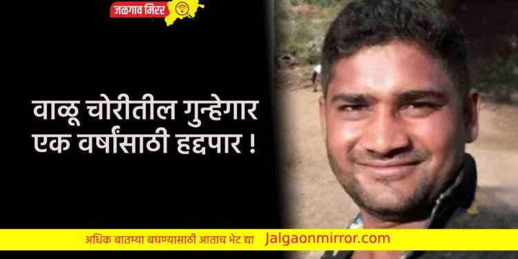 वाळू चोरीतील गुन्हेगार एक वर्षांसाठी हद्दपार !