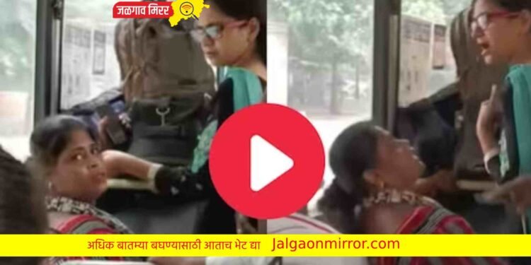 दोन महिलांचा बसमध्ये तुफान राडा !