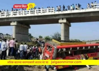 ब्रेकिंग : ५० फूट उंच पुलावरून प्रवाशांनी भरलेली बस पडली ; 15 जणांचा मृत्यू !