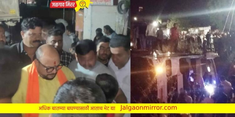 ब्रेकिंग : पाळधीनजीक लक्झरीला अपघात ; पालकमंत्री धावले अपघातग्रस्तासाठी  !