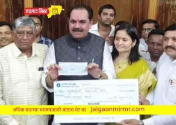 माजी आमदारांनी दिला मंत्री पाटलांना मुख्यमंत्रीनिधीत धनादेश !