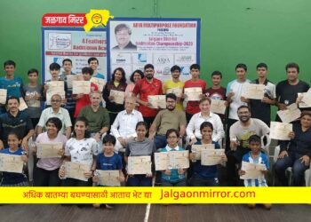 जळगाव जिल्हा बॅडमिंटन चॅम्पियनशिप स्पर्धेत तेजम केशव, राजश्री पाटील यांना दुहेरी मुकुट !