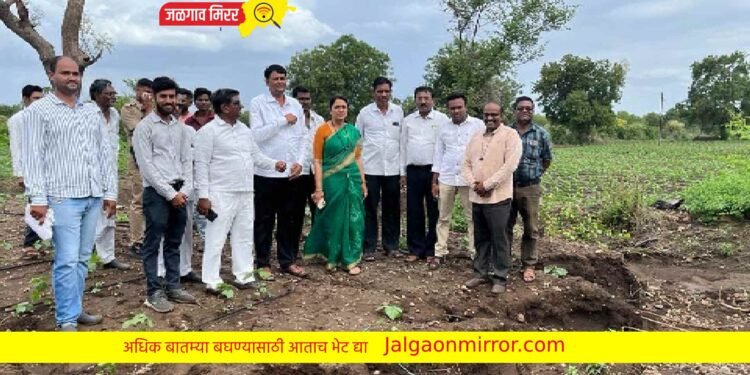 रोहिणी खडसे यांनी केली नुकसानग्रस्त शेतीची पाहणी