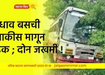 भरधाव बसची दुचाकीस मागून धडक ; दोन जखमी !