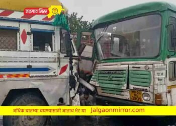 पहूरजवळ बस व ट्रक समोरा – समोर धडकली