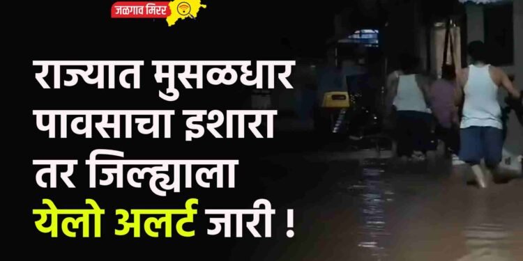 राज्यात मुसळधार पावसाचा इशारा तर जिल्ह्याला येलो अलर्ट जारी !