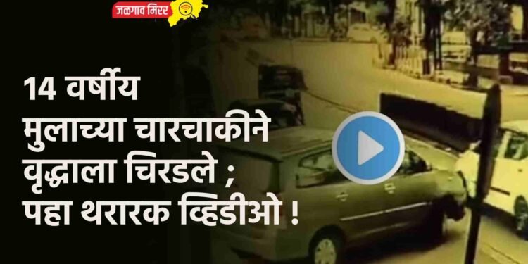 १४ वर्षीय मुलाच्या चारचाकीने वृद्धाला चिरडले ; पहा थरारक व्हिडीओ !