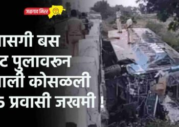 खासगी बस थेट पुलावरून खाली कोसळली : २५ प्रवासी जखमी !