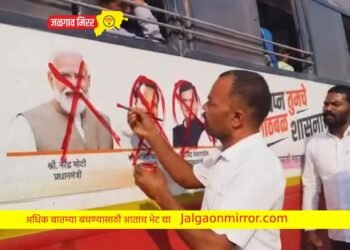 पंतप्रधानांसह मुख्यमंत्री व उपमुख्यमंत्र्यांच्या फोटो लावला कलर !