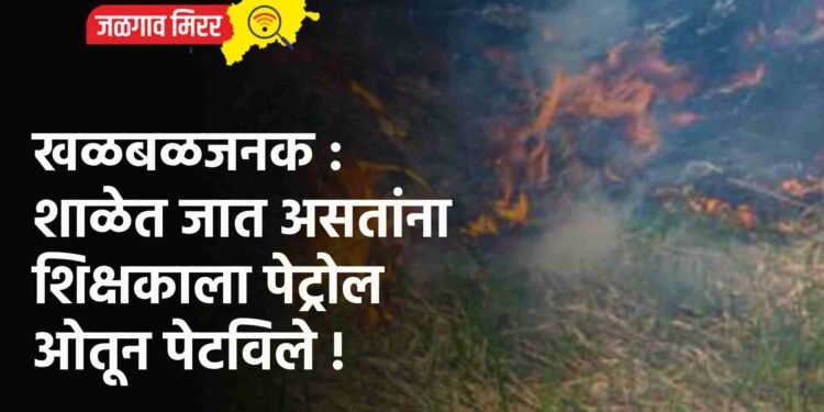 खळबळजनक : शाळेत जात असतांना शिक्षकाला पेट्रोल ओतून पेटविले !