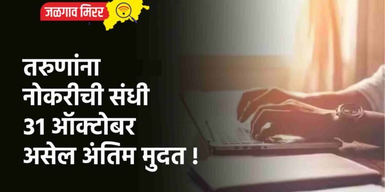 तरुणांना नोकरीची संधी : ३१ ऑक्टोबर असेल अंतिम मुदत !