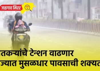 शेतकऱ्यांचे टेन्शन वाढणार : राज्यात मुसळधार पावसाची शक्यता !