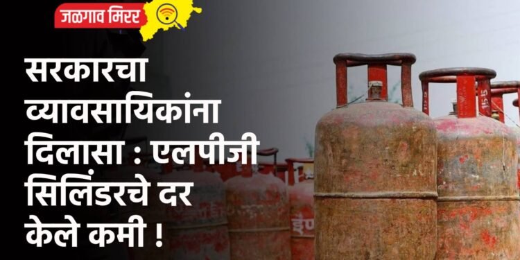 सरकारचा व्यावसायिकांना दिलासा : एलपीजी सिलिंडरचे दर केले कमी !