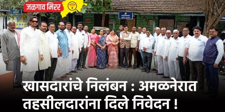 खासदारांचे निलंबन : अमळनेरात तहसीलदारांना दिले निवेदन !