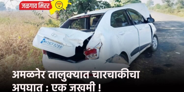 अमळनेर तालुक्यात चारचाकीचा अपघात : एक जखमी !