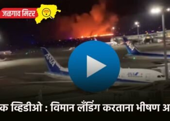 थरारक व्हिडीओ : विमान लँडिंग करताना भीषण आग !