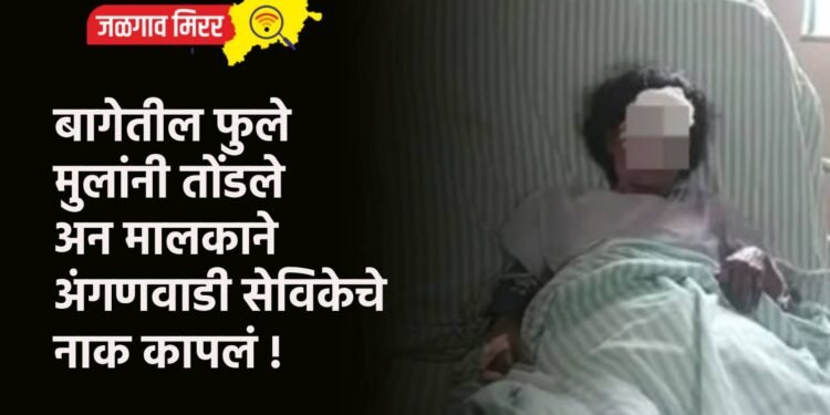 बागेतील फुले मुलांनी तोंडले अन मालकाने अंगणवाडी सेविकेचे नाक कापलं !
