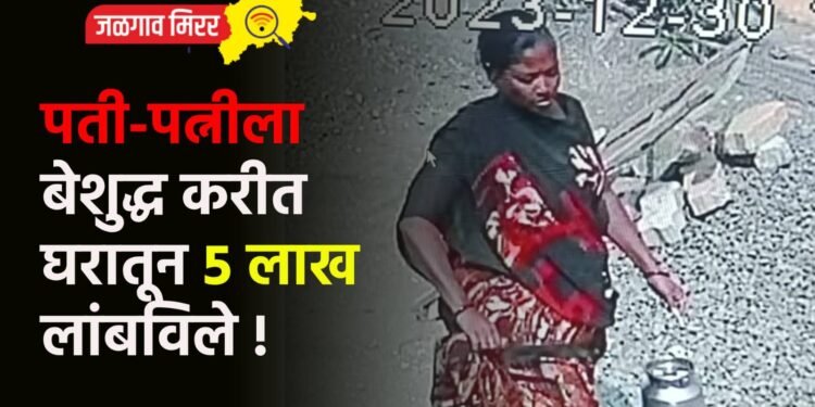 पती-पत्नीला बेशुद्ध करीत घरातून ५ लाख लांबविले !