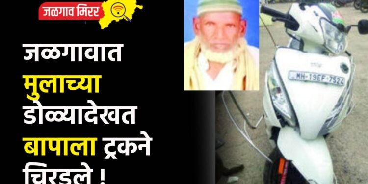 जळगावात मुलाच्या डोळ्यादेखत बापाला ट्रकने चिरडले !