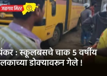 भयंकर : स्कूलबसचे चाक ५ वर्षीय बालकाच्या डोक्यावरून गेले !