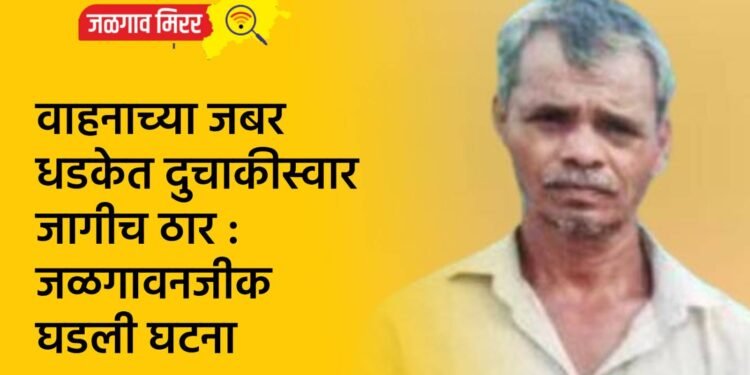 वाहनाच्या जबर धडकेत दुचाकीस्वार जागीच ठार : जळगावनजीक घडली घटना