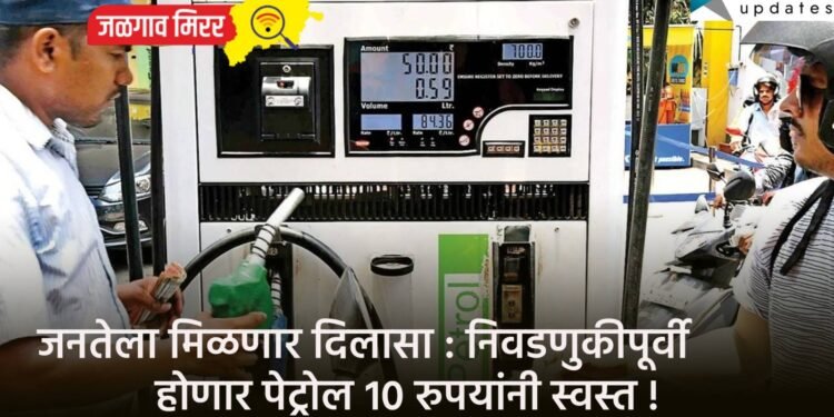 जनतेला मिळणार दिलासा : निवडणुकीपूर्वी होणार पेट्रोल १० रुपयांनी स्वस्त !