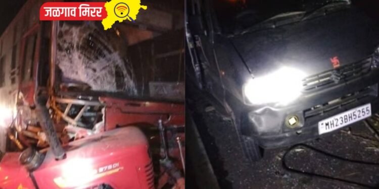 मध्यरात्री बस, कारसह ट्रॅक्टरचा तिहेरी अपघात : ६ जणांचा जागीच मृत्यू