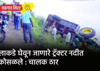 लाकडे घेवून जाणारे ट्रॅक्टर नदीत कोसळले : चालक ठार