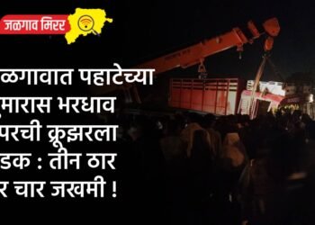 जळगावात पहाटेच्या सुमारास भरधाव डंपरची क्रूझरला धडक : तीन ठार तर चार जखमी !