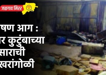 भीषण आग : चार कुटुंबाच्या संसाराची राखरांगोळी