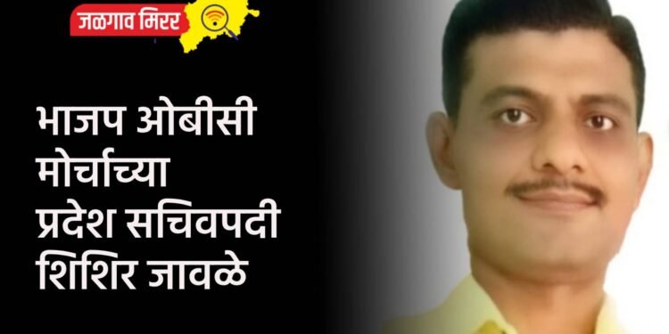 भाजप ओबीसी मोर्चाच्या प्रदेश सचिवपदी शिशिर जावळे