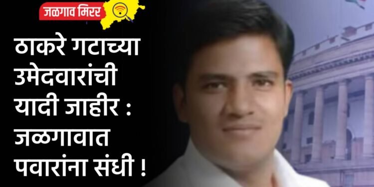 ठाकरे गटाच्या उमेदवारांची यादी जाहीर : जळगावात पवारांना संधी !