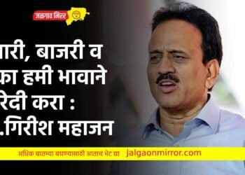 ज्वारी, बाजरी व मका हमी भावाने खरेदी करा : ना.गिरीश महाजन