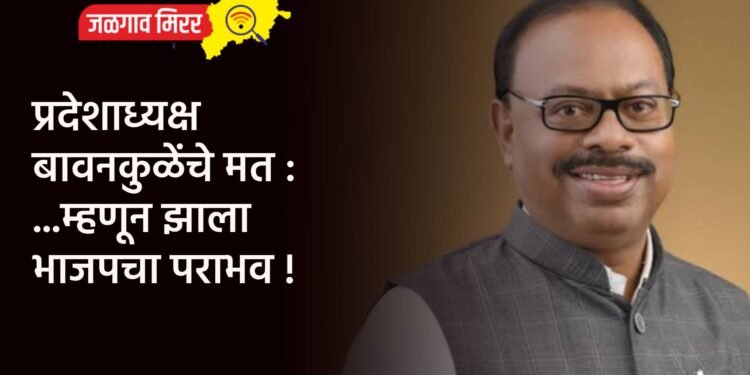 प्रदेशाध्यक्ष बावनकुळेंचे मत : …म्हणून झाला भाजपचा पराभव !