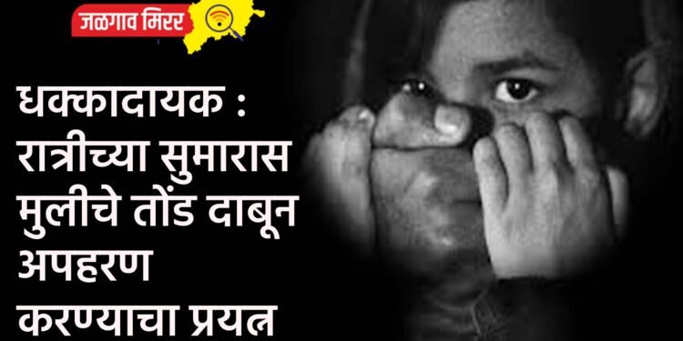 धक्कादायक : रात्रीच्या सुमारास मुलीचे तोंड दाबून अपहरण करण्याचा प्रयत्न