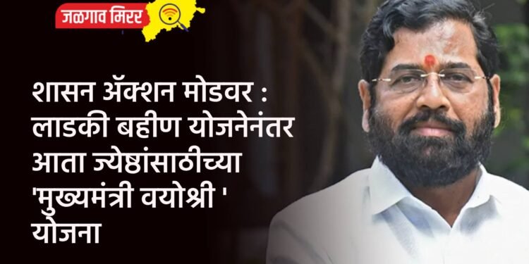 शासन ॲक्शन मोडवर : लाडकी बहीण योजनेनंतर आता ज्येष्ठांसाठीच्या ‘मुख्यमंत्री वयोश्री ‘ योजना