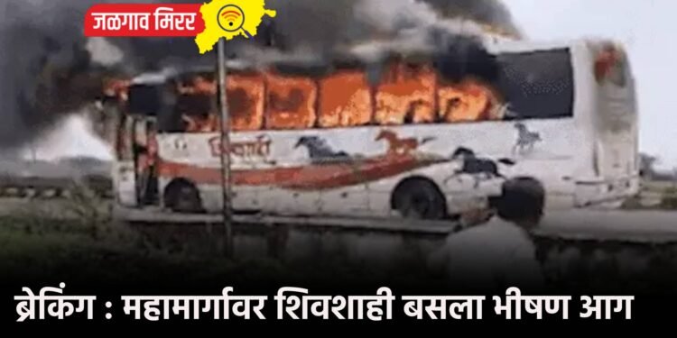 ब्रेकिंग : महामार्गावर शिवशाही बसला भीषण आग