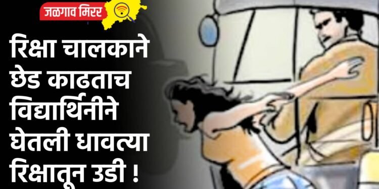 खळबळजनक : रिक्षा चालकाने छेड काढताच विद्यार्थिनीने घेतली धावत्या रिक्षातून उडी !